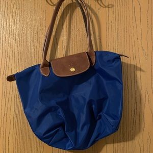 Mini Longchamp ale Piliage Small Indigo Nylon Tote